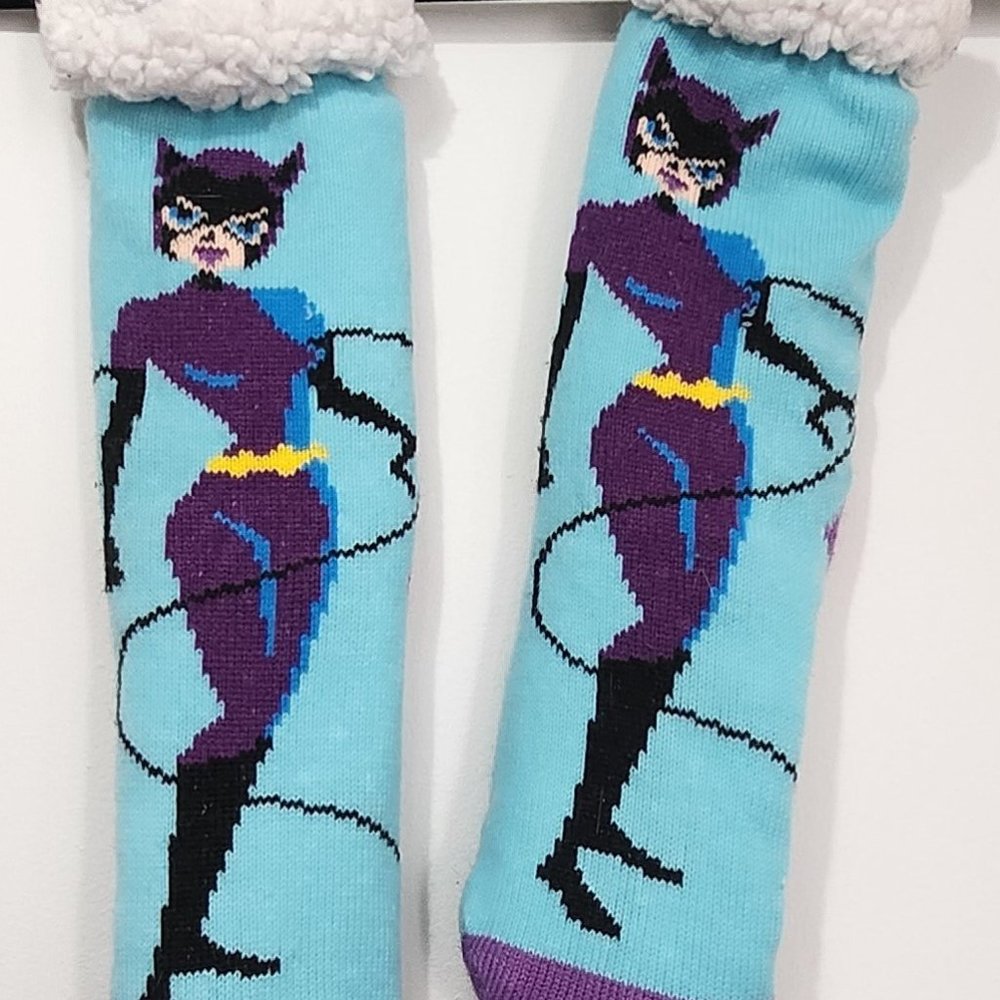 Cat woman fuzzy sock slippers